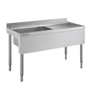 Angelo Po - 14L16D - SPÜLTISCH MIT OFFENER STRUKTUR 1 BECKEN CM 60X50X32,5H RECHTE ABTROPFFLÄCHE