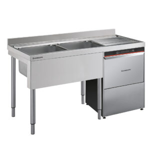 Angelo Po - 16L24DL - SPÜLTISCH MIT OFFENER STRUKTUR 2 BECKEN CM 40X50X25H RECHTE ABTROPFFLÄCHE