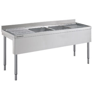 Angelo Po - 18L24 - SPÜLTISCH MIT OFFENER STRUKTUR 2 BECKEN CM 40X50X25H 2 ABTROPFFLÄCHEN