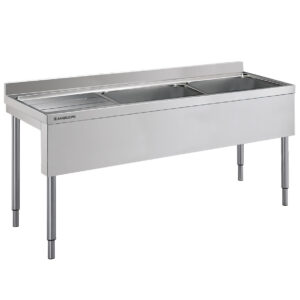 Angelo Po - 18L26S - SPÜLTISCH MIT OFFENER STRUKTUR 2 BECKEN CM 60X50X30H LINKE ABTROPFFLÄCHE
