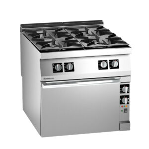 Angelo Po - 1N1FAAEV - GASHERD 4 FLAMMEN MIT MULTI-BELUFTIGEM HEISSLUFT-ELEKTRO-BACKOFEN