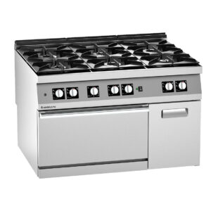 Angelo Po - 2N1FAGV - GASHERD 6 FLAMMEN MIT MULTI-BELUFTIGEM GASBACKOFEN, SCHRANK