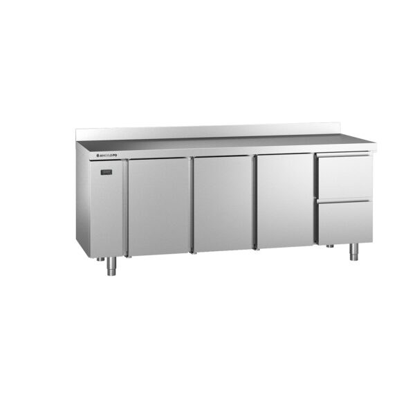 Angelo Po - 5ERC2A - KÜHLTISCH -2°C ÷ +8°C TIEFE 70 CM GN 1/1 OHNE MOTOR MIT ARBEITSPLATTE UND AUFKANTUNG