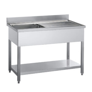 Angelo Po - E12L15D - SPÜLTISCH MIT OFFENER STRUKTUR 1 BECKEN CM 50X50X30H RECHTE ABTROPFFLÄCHE