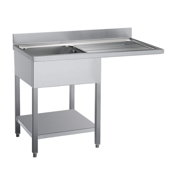 Angelo Po - E12L15DL - SPÜLTISCH MIT OFFENER STRUKTUR 1 BECKEN CM 50X50X30H RECHTE ABTROPFFLÄCHE