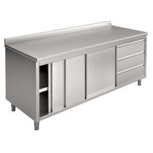Tische-Schrank mit Schiebetüre