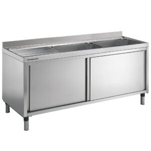 Angelo Po - LA1826S - SPÜLTISCH MIT SCHRANKMÖBEL 2 BECKEN CM 60X50X30H LINKE ABTROPFFLÄCHE
